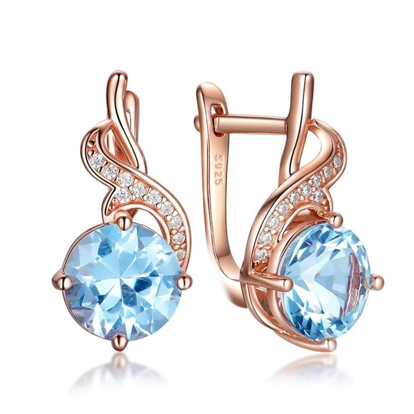 My Bead Emporium Jewelry - Aqua Blue Zircon earrings.